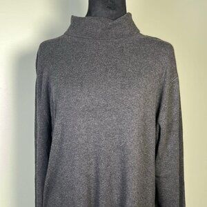 Whisper Knit by Louis Dell 'Olio Gray Turtleneck SZ 1X Quiet Luxury Whimsy